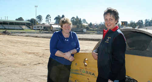 Warwick Show and Rodeo Society secretary Helen Welsh and Michelle Hannigan watch as the arena begins to take shape again. Warwick Show and Rodeo Society secretary Helen Welsh and Michelle Hannigan watch as the arena begins to take shape again.